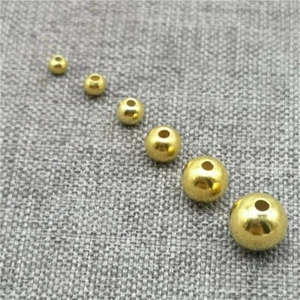 Cuentas de bola redondas de plata de ley 925 con chapado en oro para collar pulsera - Imagen 1 de 5