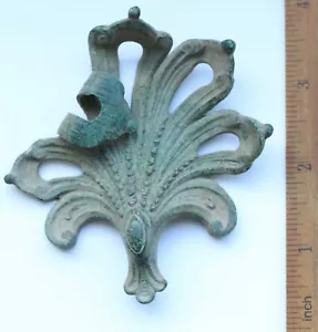"Antiguo adorno de latón de bronce decoración ""Hoja""" - Imagen 1 de 4