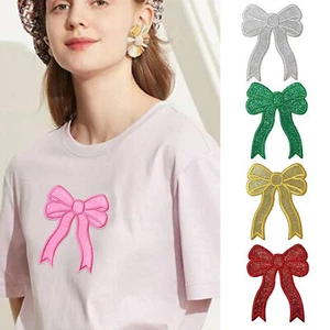2pcs Iron On Bow Patches Decoration for Girls Women Clothes Backpacks Jackets - Picture 1 of 17