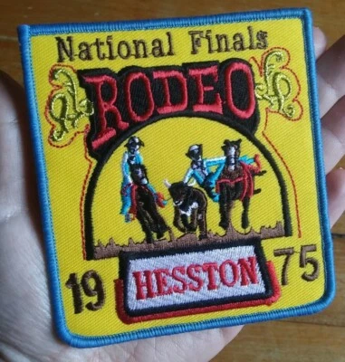 VINTAGE RODEO  - Horse & Cowboy  BULLRIDING Bronco Bustin PATCH - Image 1 of 4