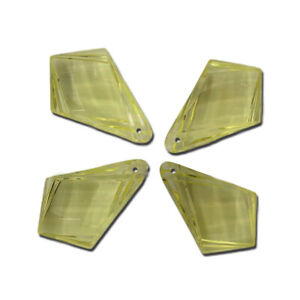 Vintage Faceted Yellow Acrylic Pendant (4) pnd030