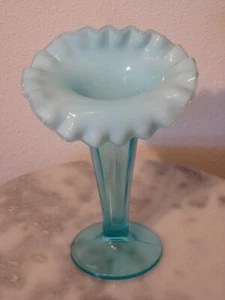 Northwood Blue Opalescent Lorna Novelty Vase - Picture 1 of 2