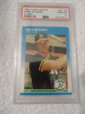 1987 Fleer Update Glossy #U-76 Mark McGwire Oakland A's RC Rookie PSA 10