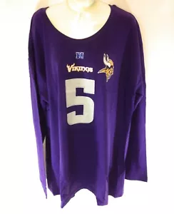 Womens NFL Majestic Minnesota Vikings Bridgewater #5 Long Sleeve Tee T-Shirt - Picture 1 of 4