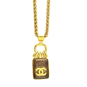 CHANEL Coco Mark Pendant Necklace Color Stone Vintage Women's Excellent - Picture 1 of 5