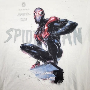 Marvel Spider-Man Miles Morales T-Shirt Men's M White Graphic Tee Short Sleeve - Picture 1 of 8