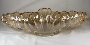 Carnival Glass Jeannette Glass Gondola Boat Vintage Iridescent Brown - Picture 1 of 7