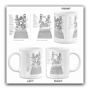 NASA - Rocketdyne J-2 Engine Diagram - 1964 Saturn Program Technical Drawing Mug - Picture 1 of 3