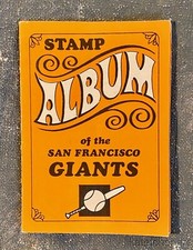 1969 TOPPS BASEBALL STAMP ALBUM SAN FRANCISCO GIANTS, 8 of 10 STAMPS ATTACHED