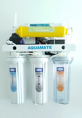 AquaMate 6 Stage Reverse Osmosis System with Pump and Auto Flush 50-150 GPD - Image 1 of 4