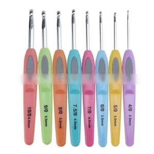 8PCS Ergonomic Crochet Hooks Set Soft Needles Crafts Sewing Knitting Hooks Tool - Picture 1 of 7