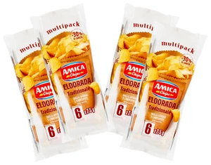 4X Amica Chips Eldorada Tradizionale Patatine Formato Multipack (6 Buste da 25g) - Foto 1 di 5