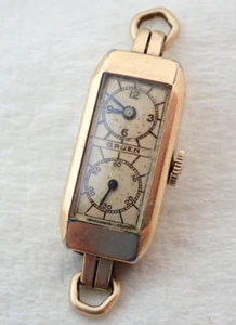 VINTAGE ART DECO WOMENS GRUEN 10k GOLD FILLED DOCTORS WRISTWATCH WATCH PARTS - Picture 1 of 4