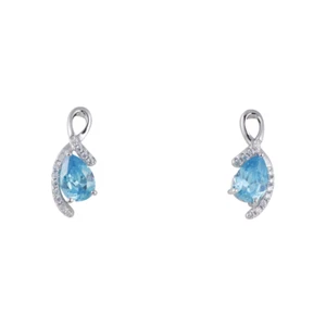 orecchini donna argento rodiato 925 bluamante goccia azzurra zirconi - Foto 1 di 3