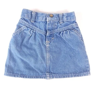 Vintage OshKosh Denim Jean Skirt Girls Size 4 Made in USA 80s 90s Western Rodeo - Picture 1 of 10