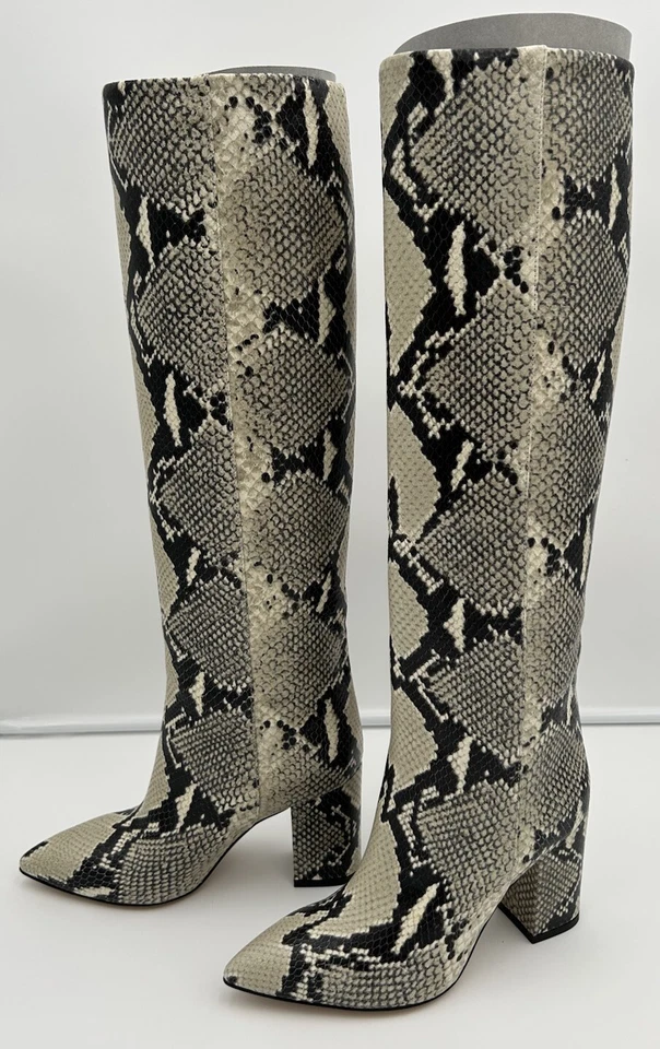 Botas Paris Texas Cuero Italiano Pitón Serpiente Hasta la Rodilla Nuevas En Caja Talla 36 $795 Foto 1 de 4