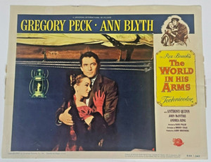 1958 World in His Arms Gregory Peck Ann Blyth Rex Beach Movie Poster Card 11x14