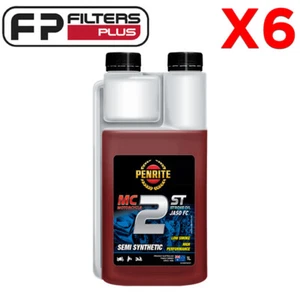 6 x MC2SEMISYN001CP Penrite Semi Synthetic 2 Stroke Oil - low-smoke - 1 Litre - Picture 1 of 1