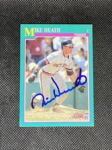Tarjeta automática firmada por Mike Heath Detroit Tigers 1991 #112 ~ certificado de autenticidad - Imagen 1 de 3