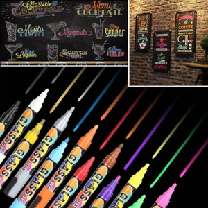 12pcs Highlighter Fluorescent Liquid Chalk Marker Pen for LED Writing Board 6mm - Picture 1 of 11