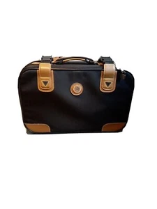 Vintage Carlton International Black Brown Suitcase Carry On Overnight Prop - Picture 1 of 20