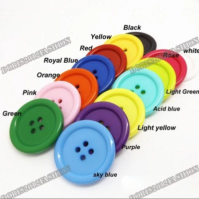 5pcs/lots Large Resin Coat Sewing 4-holes Round Buttons DIY 34mm 38mm 44mm 50mm  - Image 1 of 4
