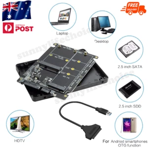 USB 3.0 2 in 1 Adapter Case to mSATA + NGFF M.2 B Key or B+M Key M.2 SSD Combo - Picture 1 of 11