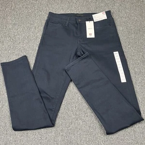 Uniqlo Jeans Herren W29 L34 marineblau Skinny Stretch spitz zulaufend niedriger Bund Reißverschluss neu mit Etikett - Bild 1 von 15