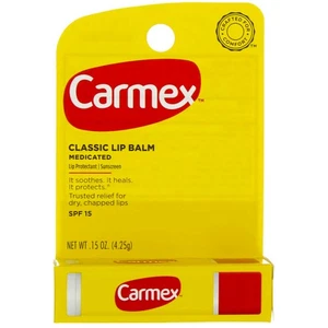 Carmex Classic Medicated Lip Balm Stick, Original, SPF 15, 0.15 oz - Picture 1 of 3
