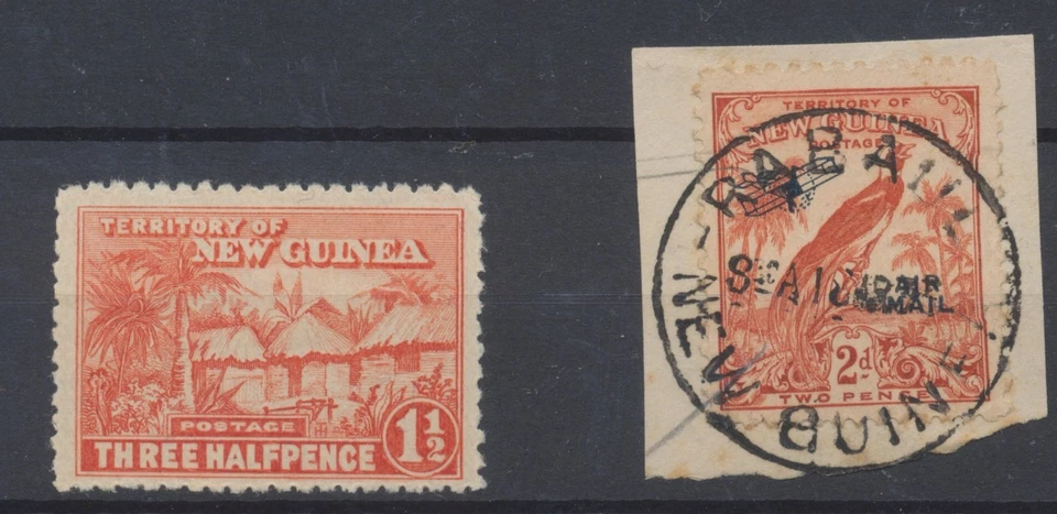 Estampillas de Nueva Guinea 1926-1931 SG126a; 166 como nuevas + CV usadas £11 Foto 1 de 1