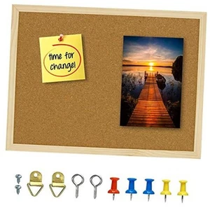 Cork Board 14.6"X 11", Notice Pin Board, Memo Board, 14.6" x 11" Wooden Frame - Picture 1 of 7