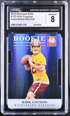 2012 Elite Aspirations RC #153 Kirk Cousins #/92 CGC 8 NM-MT - Image 1 of 2
