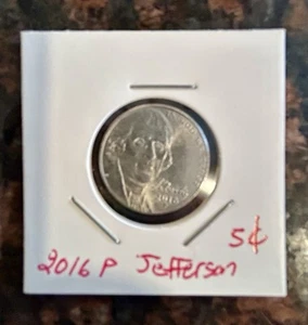 2016 P Jefferson Nickel With Die Chip Errors On The Monticello (circulated) - Picture 1 of 5