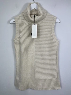 ME+EM Sweater Vest Size XS Cream Roll Neck Snood Wool Blend Knit Tank Top BNWT - Image 1 of 4