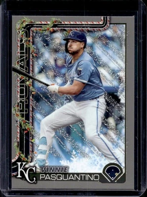2025 Topps Holiday Vinnie Pasquantino Silver Glitter #H198 Royals - Image 1 of 2