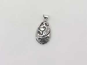 Native American Sterling Silver Overlay Navajo Handmade Pendant - Picture 1 of 7