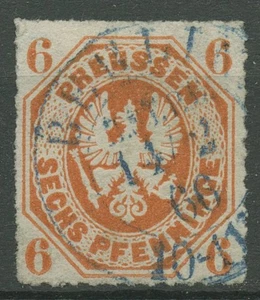 Prussia 1861 Aquila stemma 15 a timbrata K2 BERLINO, blu - Foto 1 di 1