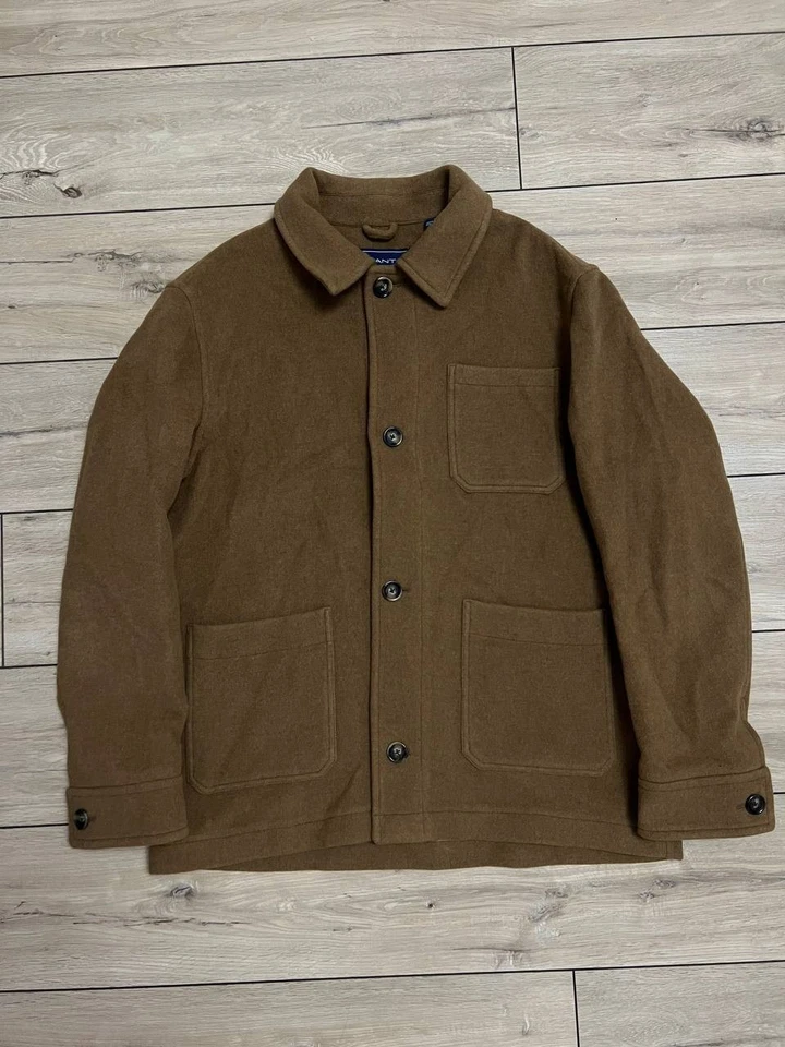 Men's Gant Short Wool Manteco Camel Jacket Field Shirt sz 2XL - Image 1 of 4