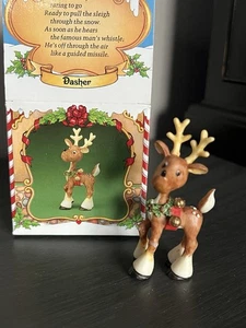ENESCO 1986 SANDY ZIMNICKI DASHER REINDEER NORTH POLE VILLAGE FIGURINE - Picture 1 of 3