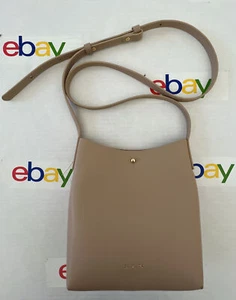 Samara Vegan Leather Medium Shoulder Bag Crossbody Beige - Picture 1 of 4