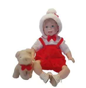 Muñeca de porcelana House of Lloyd de colección - Deseo de Navidad de Andrew con perro 12" - Imagen 1 de 4
