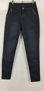 Dana By Bonita Dark Blue Denim Jeans with Front Zip Pockets, Size 36. - Picture 1 of 8