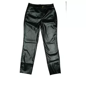 ONLY Damen Stretch Jeans Hose High Rise Leder Optik XS W25 L28 schwarz Schlange - Bild 1 von 5
