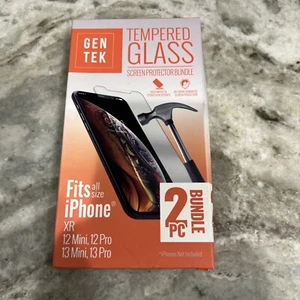 🎄Gentek iPhone2pk screen temperglass xr12 mini, 12 pro, 13 mini 13 pro🎄 - Picture 1 of 1