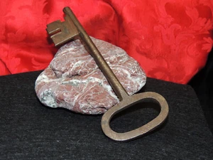 Chiave Antica Lombardia XVIIIS-421-Flat Ancient Italian Key 17thC-Ancienne Clef+ - Bild 1 von 19