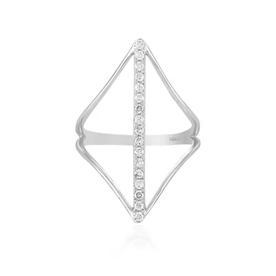 GEMISTRY Natural Classic Round Diamond Wave Ring in 14K Gold - Image 1 of 4