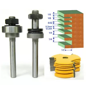 8pc 1/4" Shank Slot ,Assembly 6 cutters & 2 arbors Router Bit Set sct-888 - Picture 1 of 12