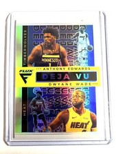 2020-21 Panini Flux Deja Vu Silver Prizm Anthony Edwards/Dwayne Wade