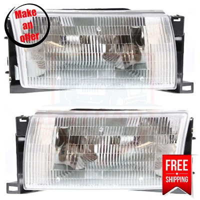 车头灯 2 件套卤素左右适用于 1993 - 1995 年日产 Quest GXE,XE — 第 1/4 张图片