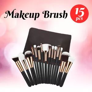 Soft 15Pcs Pro Face Powder Makeup Brushes Set Eyeshader Blending Highlight Tools - Picture 1 of 9